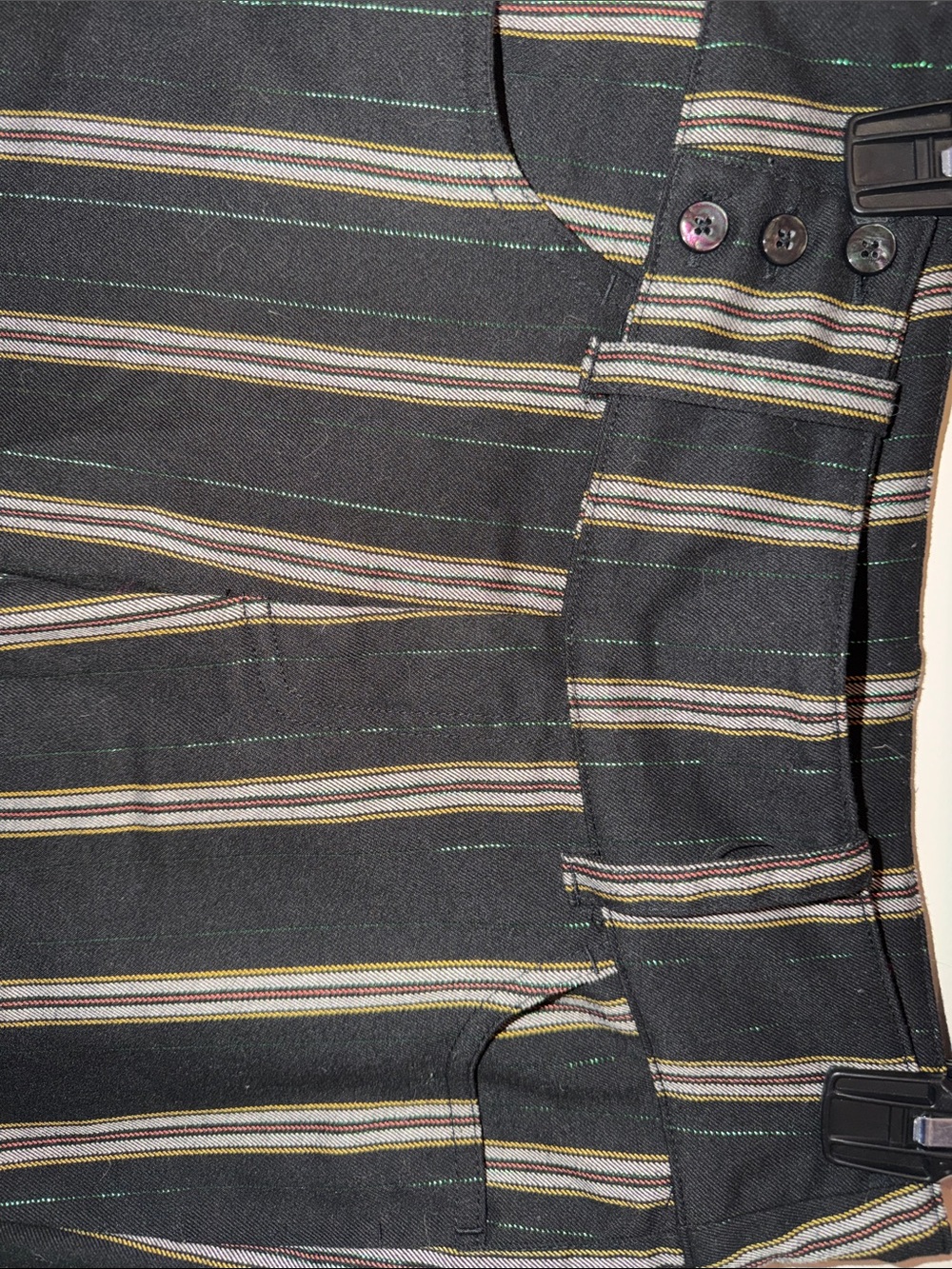 Urban Outfitters Black and Cream Striped Wide-Leg Trousers - Picture 5 of 5